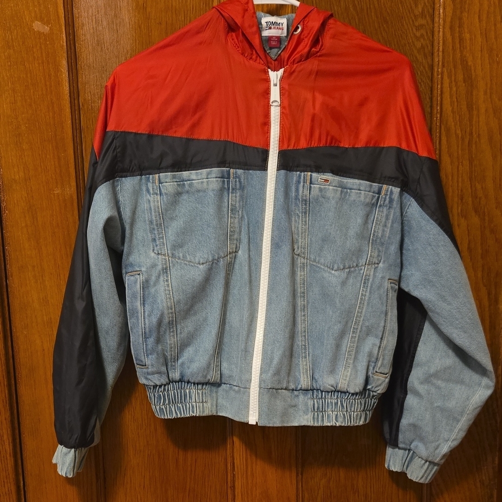 Tommy Hilfiger Red, Navy, & Denim Windbreaker Jacket